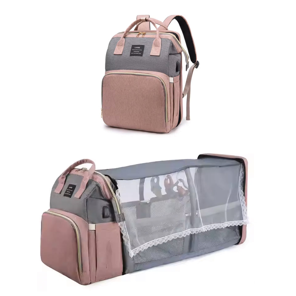2 in 1 Diaper Bag Backpack & Portable Changing Station