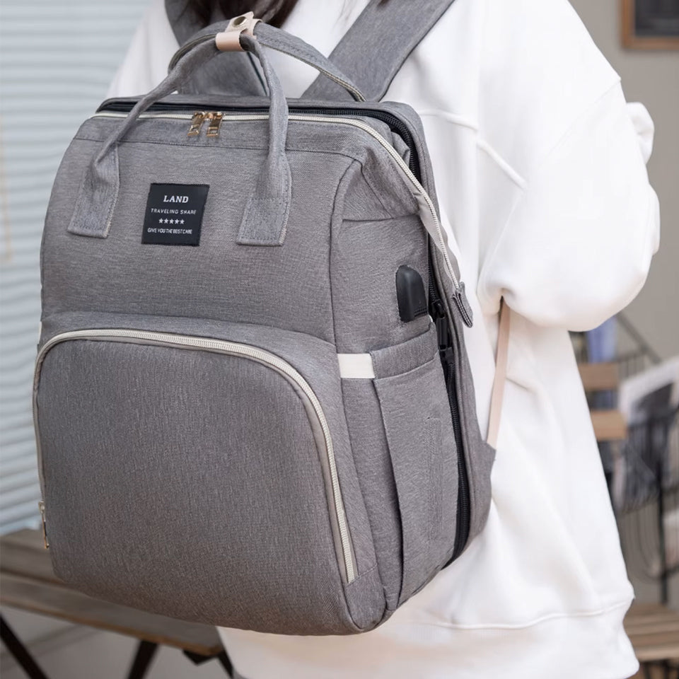 2 in 1 Diaper Bag Backpack & Portable Changing Station