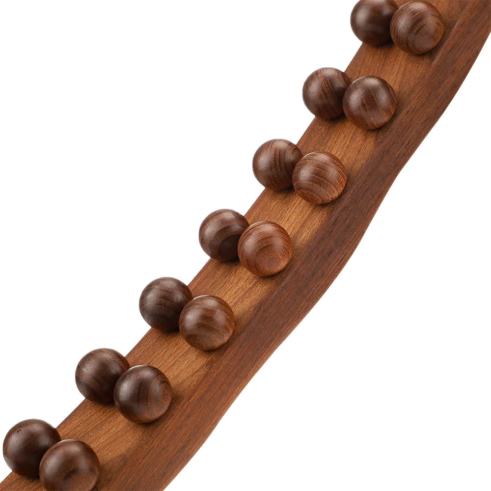 20-Bead Natural Beech Wood Massage Stick β Slim, Sculpt, and Recover Naturally